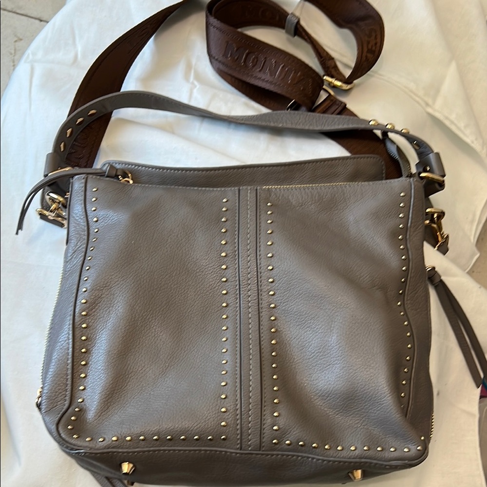 Montana West medium conceal carry Gray Studded Leather Bag